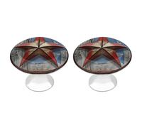 American Wastern Texas Star Lot de 2 boutons de placard vintage en acier inoxydable pour commode, tiroir, salle de bain, porte de placard, porte à deux volets
