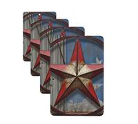 American Wastern Texas Star Lot de 4 cartes parfumées à suspendre pour armoire, salle de bain, voiture, aromathérapie, rétroviseur, désodorisant, longue durée