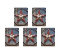 American Wastern Texas Star Lot de 5 feuilles d'encens parfumées à suspendre pour voiture, maison, voiture, décoration intérieure carrée, style blanc