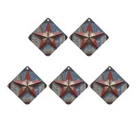 American Wastern Texas Star Lot de 5 feuilles d'encens parfumées à suspendre pour voiture, maison, voiture, décoration intérieure Motif losange Gris