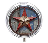 American Wastern Texas Star Pilulier rond portable étanche pour sac à main et pratique au quotidien