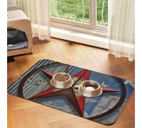 American Wastern Texas Star Tapis de nourriture pour chien, tapis d'alimentation absorbant pour gamelles d'eau et de nourriture - Tapis de placement antidérapant pour sols - Imperméable - Séchage