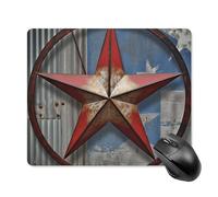 American Wastern Texas Star Tapis de souris carré portable avec base en caoutchouc antidérapant 18 x 22 cm Tapis de souris de jeu ultra fin pour ordinateur portable Accessoires de bureau