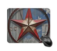 American Wastern Texas Star Tapis de souris carré portable avec base en caoutchouc antidérapant 20 x 25 cm Tapis de souris de jeu ultra fin pour ordinateur portable Accessoires de bureau