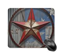 American Wastern Texas Star Tapis de souris carré portable avec base en caoutchouc antidérapant 25 x 30 cm Tapis de souris de jeu ultra fin pour ordinateur portable Accessoires de bureau