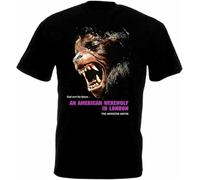American Werewolf in London v.3 Mens T-Shirt Unisex Black Tee Manches Courtes(Medium)