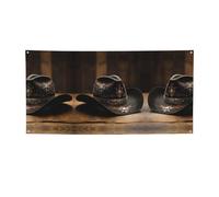 American West Rodeo Hat Print Bannière de fête polyvalente, décorations pour événements, Thanksgiving, fêtes d'anniversaire, etc