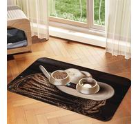 American West Rodeo Hat Tapis d'alimentation pour animal domestique 40 x 60 cm, tapis absorbant pour gamelle d'eau et de nourriture, en cuir PU, tapis imperméable à séchage rapide, sans taches