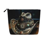 American West Rodeo Hat Trousse de toilette de voyage polyvalente, parfaite pour un usage quotidien et les voyages d'affaires, Noir , Taille unique, Trousse de toilette