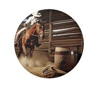 American West Rodeo Lot de 12 boutons ronds en métal pour photos, loisirs créatifs, Noël, projets de fête - 6,1 cm