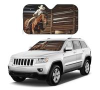 American West Rodeo Pare-soleil de pare-brise de voiture, housses de fenêtre avant de voiture, réflecteur pliable pour fenêtre avant, pare-soleil universel pour voitures, VUS, camion, garde votre