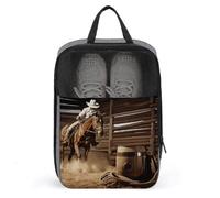American West Rodeo Sac à chaussures de voyage résistant à l'eau avec fermeture éclair, gris, taille unique, moderne, gris, Taille unique, Moderne