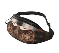 American West Rodeo Sac banane pour homme et femme en polyester imprimé avec sangle réglable pour voyage, marche, sport, Noir , Taille unique