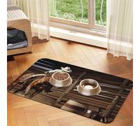 American West Rodeo Tapis de nourriture pour chien, 40,6 x 61 cm, antidérapant, super absorbant, passe au lave-vaisselle, pour la nourriture et l'eau, joli tapis d'alimentation en caoutchouc à séchage