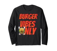 Americana Burger Lover Funny Fast Food Vibes Années 50 Diner Retro Manche Longue