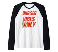 Americana Burger Lover Funny Fast Food Vibes Années 50 Diner Retro Manche Raglan