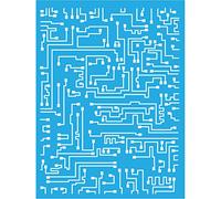 Americana Decor Court-Circuit Pochoir, Bleu, 6 x 20,3 cm