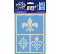 Americana Decor Grande Fleur de Lis Pochoir, Bleu, 6 x 20,3 cm