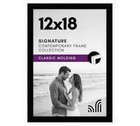 Americanflat 12x18 Poster Frame with Shatter-Resistant Glass - Signature Collection - Gallery-Style Frames Made of Engineered Wood - Photo Frame for Wall Display - Black