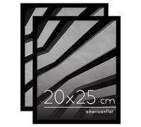 Americanflat 20x25 cm Picture Frame with Shatter-Resistant Glass - Set of 2 - Streamline Collection - Thin Border Photo Frame with Hanging Hardware and Easel for Tabletop and Wall Display - Black