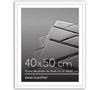 Americanflat 40x50 cm Picture Frame with Polished Plexi Cover - Use as 35x45 cm Wall Photo Frame with Mount or Display 50x40 cm Photo without Mount - Streamline Collection - White