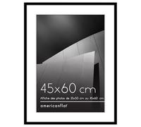 Americanflat 45x60 cm Picture Frame with Polished Plexi Cover - Use as 35x50 cm Wall Photo Frame with Mount or Display 60x45 cm Photo without Mount - Streamline Collection - Black