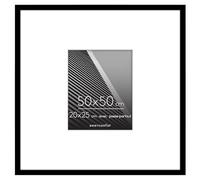 Americanflat Cadre 50x50 cm Noir - Cadre Photo 20x25 cm avec Passe-Partout ou 50x50 cm sans Passe-Partout - Cadre Photo Carré - Vitre Plexi Poli - Cadre Carré pour Suspension Murale