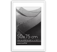Americanflat 50x75 cm Picture Frame with Polished Plexi Cover - Use as 42x60 cm Wall Photo Frame with Mount or Display 75x50 cm Photo without Mount - Streamline Collection - White