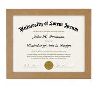 AmericanFlat 8.5x11 Cadre d'images en chene noir - Utilisez comme cadre de diplme ou cadre de certificat avec verre resistant a Shatter - materi