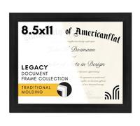 Americanflat 8.5x11 Diploma Frame with Shatter-Resistant Glass - Document Frames with Engineered Wood - Legacy Collection - Certificate Frame for Tabletop and Wall Display - Black