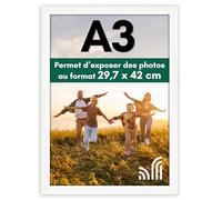 Americanflat A3 Picture Frame in White - Engineered Wood with Shatter Resistant Glass - Horizontal and Vertical Formats for Wall - 29.7x42 cm