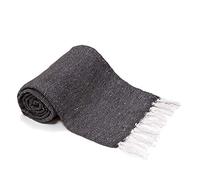 Americanflat Authentique Couverture de Yoga Mexicaine - Coton tissé Doux et Polyester Falsa en Gris uni