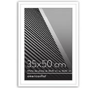 Americanflat Cadre 35x50 cm Blanc - Cadre Photo 30x45 cm avec Passe-Partout ou 35x50 cm sans Passe-Partout - Cadre 50x35 cm - Vitre Plexi Poli - Suspension Verticale ou Horizontale