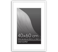 Americanflat Cadre 40x60 cm Blanc - Cadre Photo 30x45 cm avec Passe-Partout ou 40x60 cm sans Passe-Partout - Vitre Plexi Poli - Suspension Verticale ou Horizontale