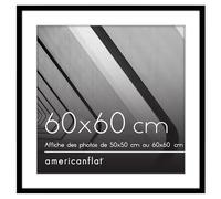 Americanflat Cadre Photo Noir de 50x50 cm - Utilisation comme Cadre Photo à Bordure Fine de 50x50 cm avec Passe-partout ou Cadre de 60x60 cm sans Passe-partout