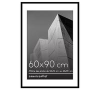 Americanflat Cadre 60x90 cm Noir - Cadre Photo 50x75 cm avec Passe-Partout ou 60x90 cm sans Passe-Partout - Cadre pour Puzzle - Vitre Plexi Poli - Suspension Verticale ou Horizontale