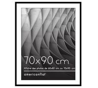 Americanflat Cadre 70x90 cm Noir - Cadre Photo 60x80 cm avec Passe-Partout ou 70x90 cm sans Passe-Partout - Cadre 90x70 cm - Vitre Plexi Poli - Suspension Verticale ou Horizontale