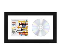 Americanflat Cadre de présentation pour CD de 16,5 x 30,5 cm - Couverture d'album artistique et cadre de présentation CD avec moulage en bois d'ingénierie, verre résistant aux chocs et chevalet pour