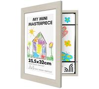 Americanflat Cadre Dessin Enfant à Changer A4 Bois Clair avec Passe-partout et 25,4 x 31,8 sans Passe-partout - Cadres avec Ouverture Frontale Pouvant Contenir 100 pièces