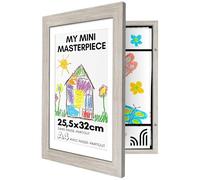 Americanflat Cadre Dessin Enfant à Changer A4 Bois Flotté avec Passe-partout et 25,4 x 31,8 sans Passe-partout - Cadres avec Ouverture Frontale Pouvant Contenir 100 pièces