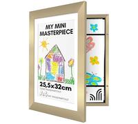 Americanflat Cadre Dessin Enfant à Changer A4 Doré avec Passe-partout et 25,4 x 31,8 sans Passe-partout - Cadres avec Ouverture Frontale Pouvant Contenir 100 pièces