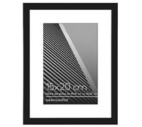 Americanflat Cadre Photo 15x20 cm Noir - Cadre Photo 10x15 cm avec Passe-Partout ou 20x15 cm sans Passe-Partout - Plexi Poli - Suspension Verticale ou Horizontale