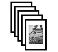 Americanflat Cadre Photo 20x30 cm Noir - Cadre Photo 15x20 cm avec Passe-Partout ou 30x20 cm sans Passe-Partout - Lot de 5 Cadres avec Matériel de Suspension en Dents