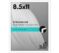 Americanflat Cadre Photo 22x28 cm Blanc - Cadre Photo Vitre Antichoc - Bordure Fine - Chevalet & Matériel de Suspension Intégré pour Mur et Surface Plane - Suspension Horizontale ou Verticale