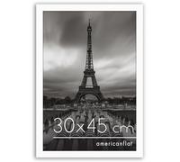 Americanflat Cadre Photo 30x45 cm Blanc - Cadre 45x30 cm en Bois MDF avec Plexi Poli et Matériel de Suspension - Suspension Horizontale ou Verticale