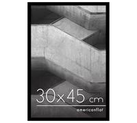 Americanflat Cadre Photo 30x45 cm Noir - Cadre 45x30 cm avec Bordure Fine, Plexi Poli, Matériel de Suspension Intégré pour Mur