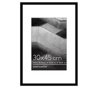 Americanflat Cadre Photo 30x45 cm Noir - Cadre Photo 20x30 cm avec Passe-Partout ou 30x45 cm sans Passe-Partout - Cadre 45x30 cm - Vitre Plexi Poli - Suspension Verticale ou Horizontale