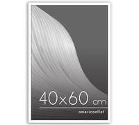 Americanflat Cadre Photo 40x60 cm Blanc - Cadre Photo Plexi Poli - Bordure Fine - Matériel de Suspension Intégré pour Mur - Suspension Horizontale ou Verticale