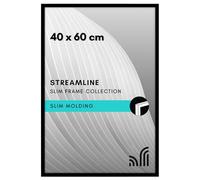 Americanflat Cadre Photo 40x60 cm Noir - Cadre Photo Plexi Poli - Bordure Fine - Matériel de Suspension Intégré pour Mur - Suspension Horizontale ou Verticale