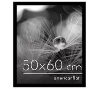Americanflat Cadre Photo 50x60 cm Noir - Cadre Photo Bois MDF avec Vitre Plexi Poli & Matériel de Suspension - Cadre Rectangulaire 60x50 cm - Possibilité de Suspension Horizontale ou Verticale